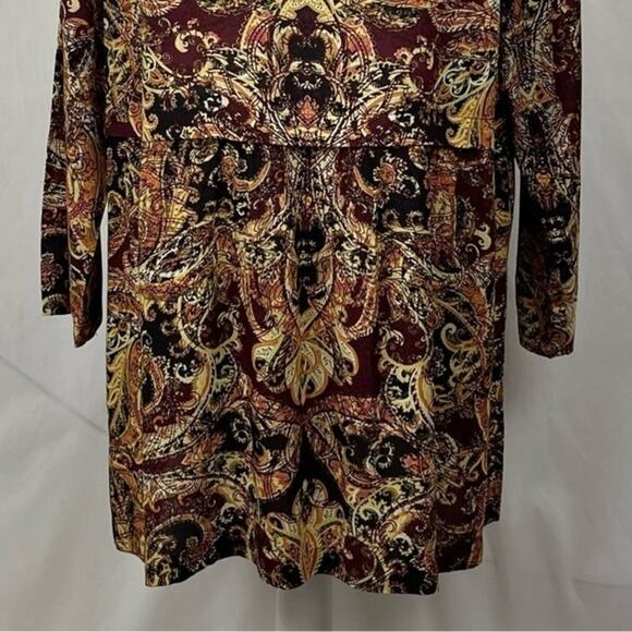J Jill Paisley Black Brown Boho Forest Fairy Drop Waist Dress NWOT Size L - Picture 4 of 13